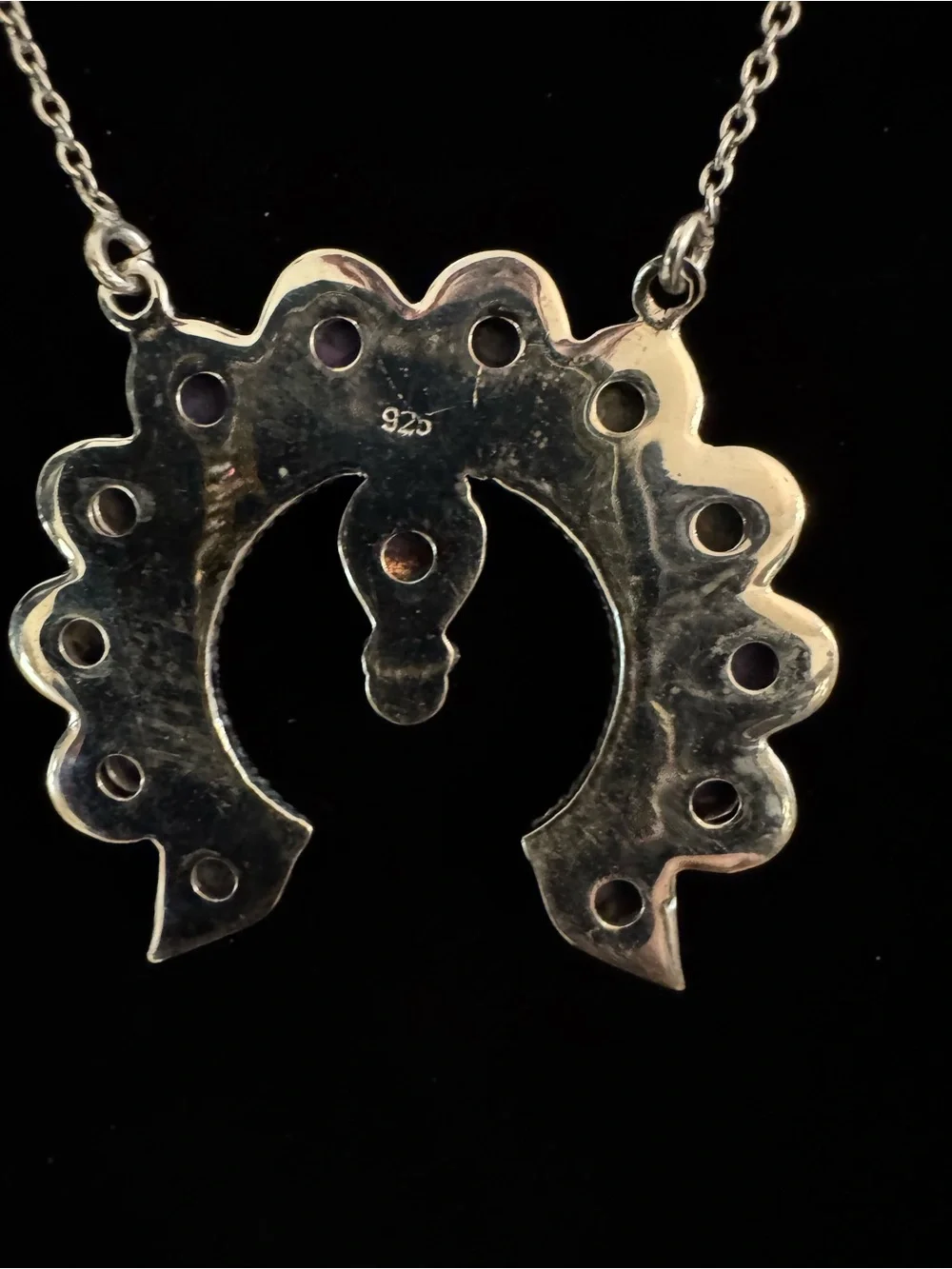 Sterling‎ Silver Purple Dahlia Stone naja Necklace